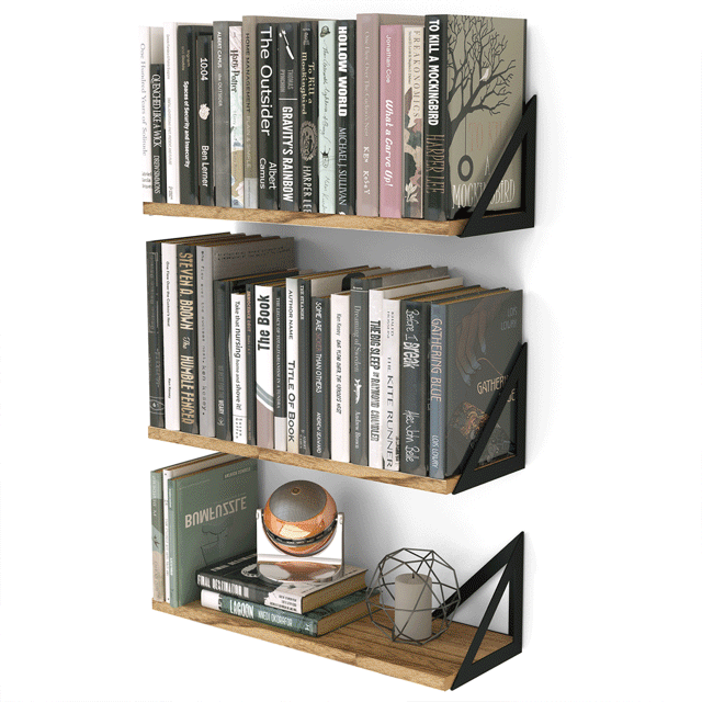 Wallniture Minori Rustic Floating Shelves Wall Storage Display Shelf