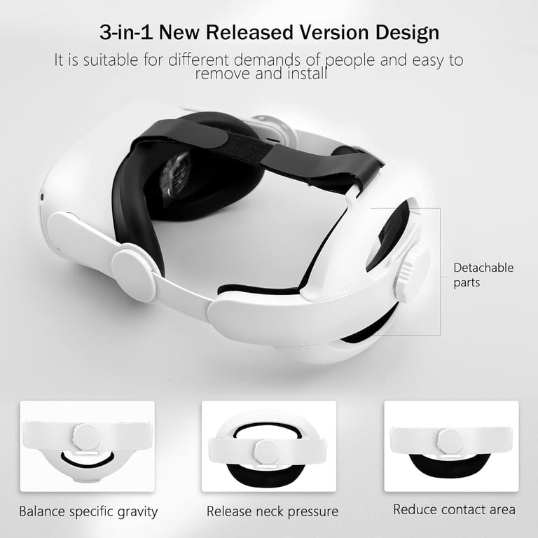 Daretodo Head Strap for Oculus Quest 2 & 3, Adjustable Halo