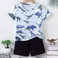 thumbnail image 2 of Ensemble de Pyjama pour Bébé Garçon Imprimé Dinosaure Hauts Shorts Pantalons, 2 of 3