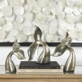 thumbnail image 2 of 12, 9, 11"H Silver Polystone Whale Sculpture with Various Sized Tails and Copper Distressing, by DecMode (3 Count), 2 of 8