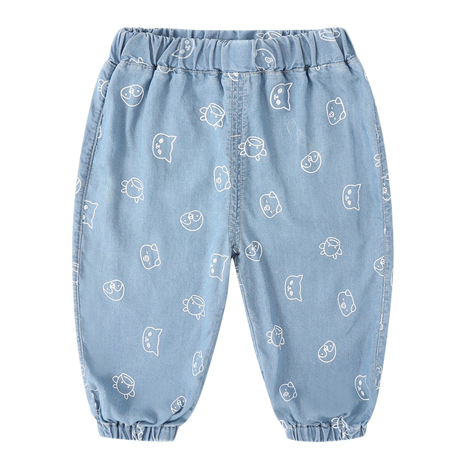 Mercatoo Toddler Boy Jeans Infant Cute Cartoon Animals Print Sweatpants Comfy Cotton Pants Baby Boys Pull On Pants
