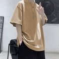 thumbnail image 1 of 100% algodón cinco media manga hombres mujeres verano camiseta suelta de manga corta Casual camisa básica cuello redondo Color sólido de gran tamaño Tan Jianjun unisex, 1 of 2