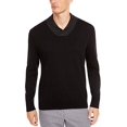thumbnail image 3 of Tasso Elba Pull en Coton Supima à Col Châle Contrasté pour Hommes (Noir, 2TG), 3 of 4