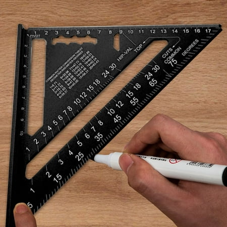 

Big Sale! Back to School Supplies Beslands Aluminum 7 Inch Rafter Square Carpenter Layout Tool Alloy Triangle Ruler Protractor （inch ）