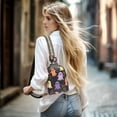 thumbnail image 5 of FORMRS Womens Crossbody Sling Bag Travel Daypack Shoulder Chest Backpack, Yellow Halloween Ghosts, 5 of 7