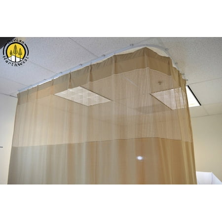 Cubicle Curtain Track DevLon NorthWest Medical Curtains Privacy Hospital Cubicle Curtain With Flexible Track 10 Foot W x 9.3 Foot H Light Brown ()
