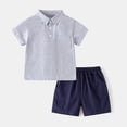 thumbnail image 2 of Toddler Boy Summer Clothes Casual Short Sleeve Polo Shirt + Short Two Piece Set Spring Outfits 3-4 Years Boys Clothes, 2 of 5