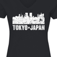 thumbnail image 4 of Inktastic Tokyo Japan City Skyline with Grunge Women's V-Neck T-Shirt, 4 of 5