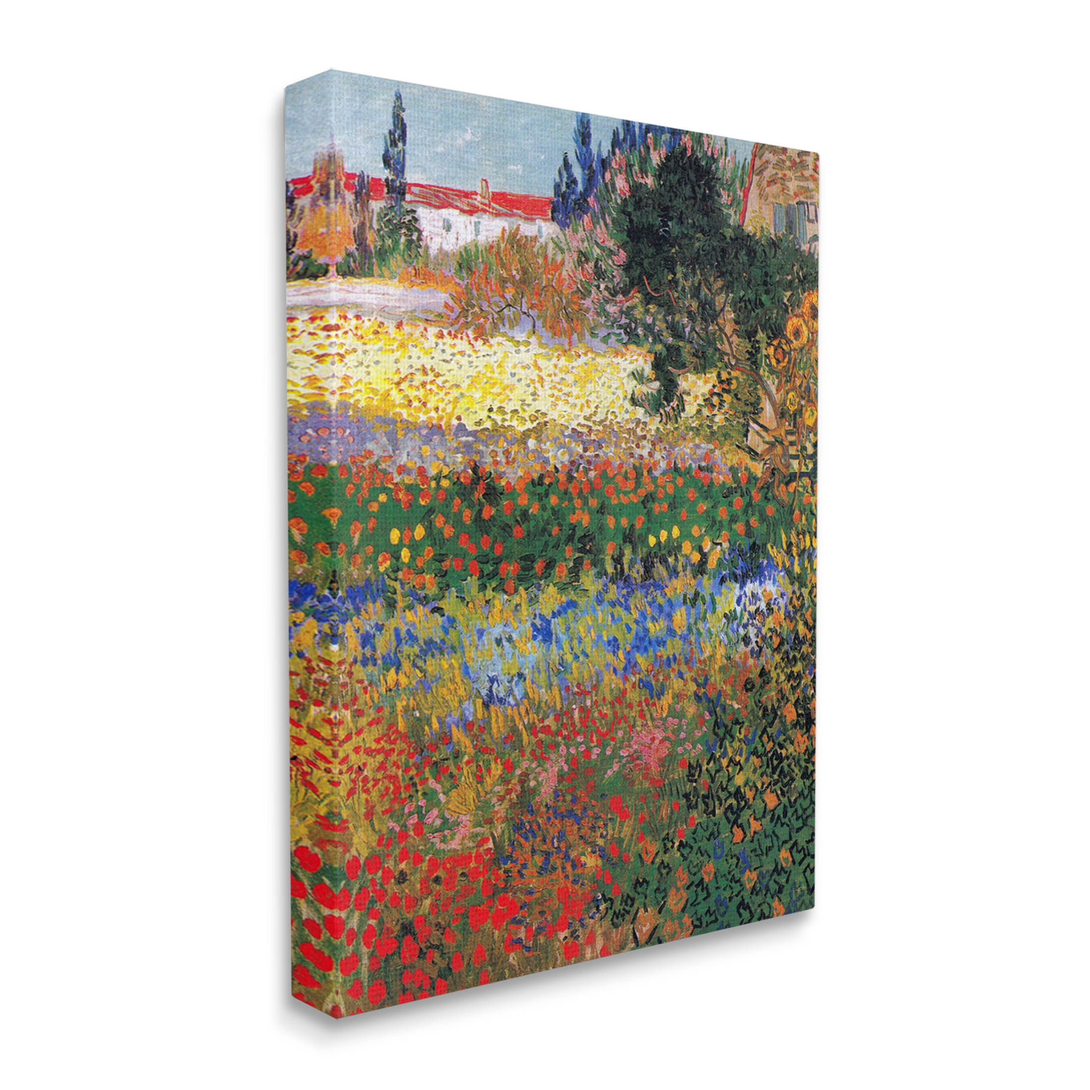 Flower Garden Van Gogh Vivid Painting Landscape Painting Gallery Wrapped Canvas Print Wall Art