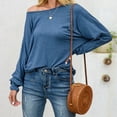 thumbnail image 4 of CEHVOM Blouse à Manches Longues Décontractée pour Femmes, Col Rond, Unie, Couture, Ample et Fine, Mode, 4 of 5