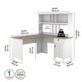 thumbnail image 6 of Trent Home 60W L Shaped Desk with Hutch in White and Shiplap Gray, 6 of 7