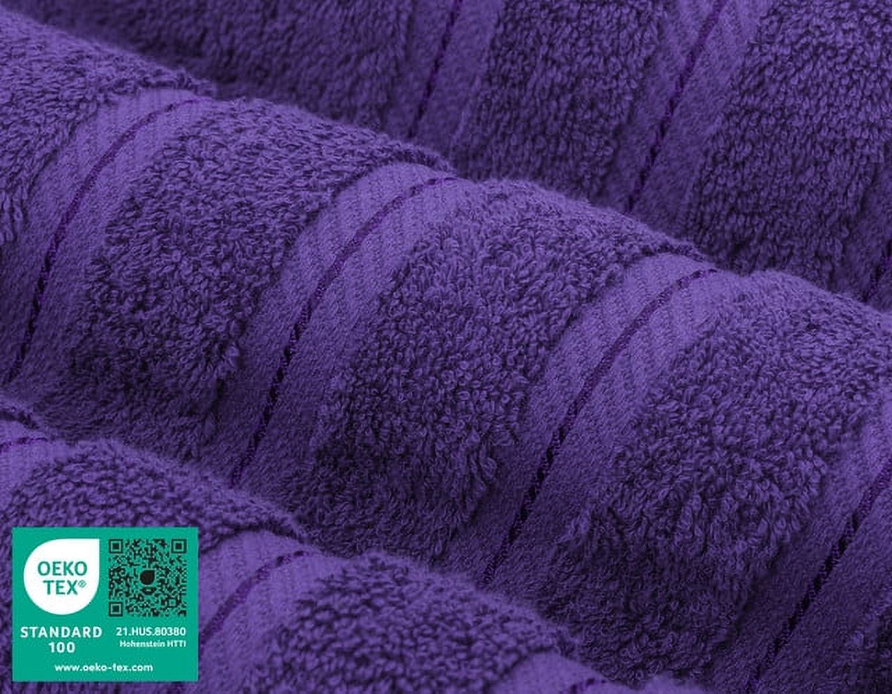 American Soft Linen Turkish 6 Piece Towel Set, 100% Cotton Premium Soft Bathroom Towels, Purple