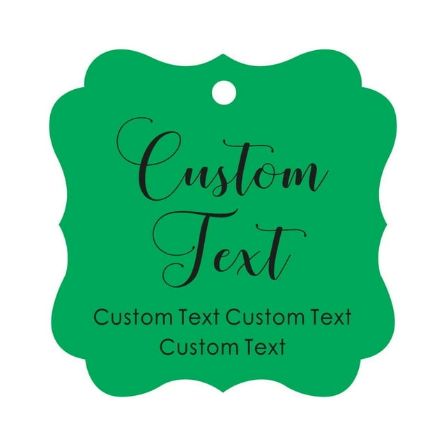 Darling Souvenir Personalized Paper Hang Tags Custom Text Wedding Party Gift Favor Tags -Green-100 Tags