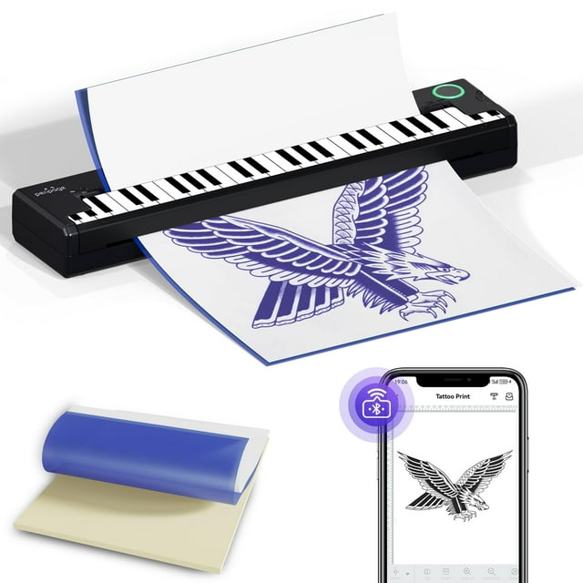 PeriPage Wireless Tattoo Stencil Printer, Portable Thermal Tattoo Printer Machine for Artists & Beginners, Tattoo Printers Compatible with Smartphone/Pad/P