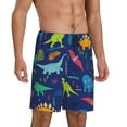 thumbnail image 2 of Bixox Men's Dinosaurs With Palms printed lightweight casual shorts, soft sleep shorts with pockets., 2 of 7