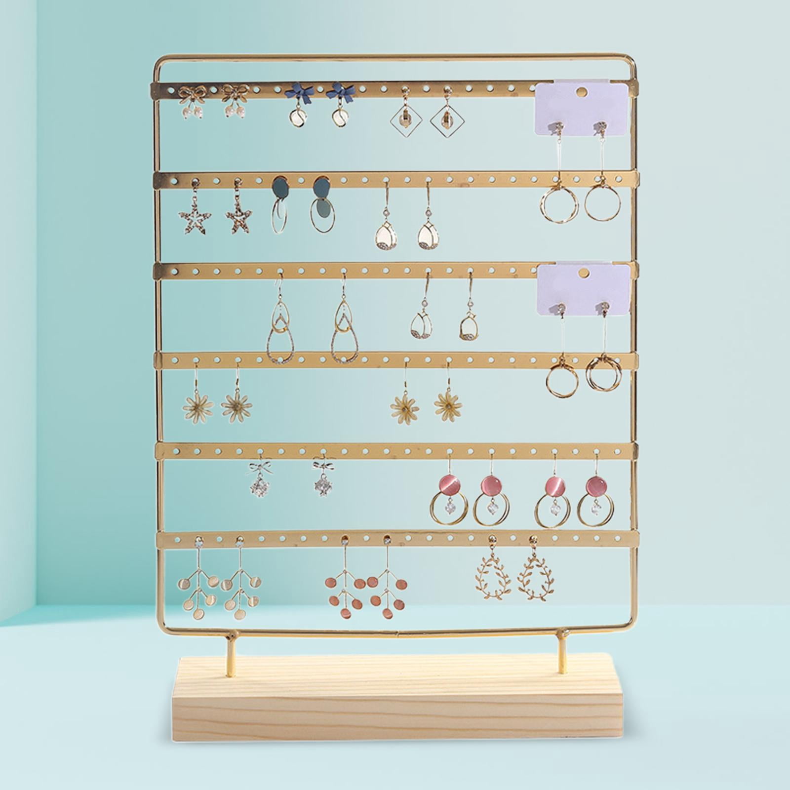 Segolike Earring Display Stand Jewelry Organizer Multipurpose, Hanging Jewelry Stand, Ear Stud Rack for Women Girl Dresser Home Vanity gold