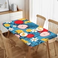 thumbnail image 2 of YFYANG 5FT Rectangular Table Cloth, Waterproof Polyester Vintage Floral Fruit Graffiti Table Cover, Indoor Outdoor Decorative Tablecloths with Elastic Edge, 2 of 8