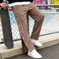 thumbnail image 5 of Gytharion Men's Big & Tall Side Button Opening Joggers Basketball Athletic Casual Trousers with Pockets Solid Color Straight Leg Track Pants, 5 of 5