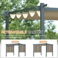 thumbnail image 6 of BPS 10' x 10' Outdoor Retractable Pergola with Canopy & 4 Roller Shades, Aluminum Patio Gazebo Shelter, Brown, 6 of 8