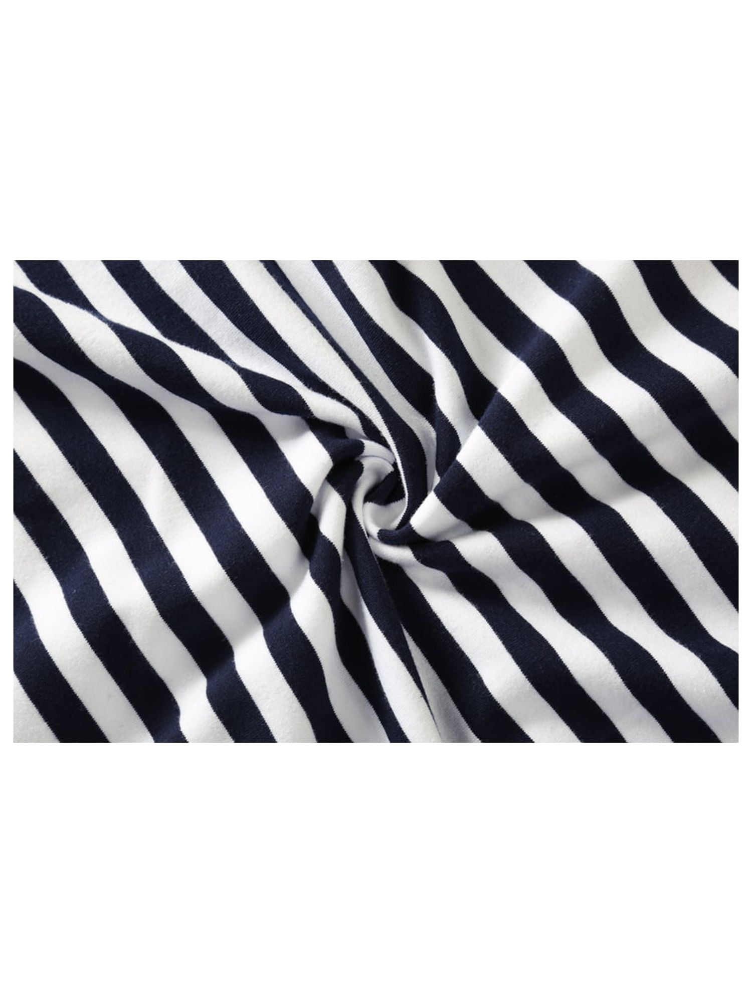 Unique Bargains Men's Long Sleeve Pullover Top Crew Neck Striped T-Shirts 42 Navy Blue