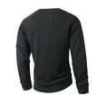 thumbnail image 5 of LMOIPLI Men's Solid Color Cable Knit Sweatshirts Vintage Long Sleeve Pullover Sweater Woven Crewneck Knitted Tops Black XL, 5 of 9