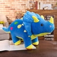thumbnail image 3 of Anmrize Dinosaur Plush Pillows, 14"Dinosaur Plushies Soft and Cuddly Dinosaur Plush Pillow, Suitable for Everyone Who Likes Dinosaurs to Play and Hug(Blue Triceratops), 3 of 6