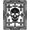 Black White, Pattern 14, variant on ODIKA Skull Pixelated Beast Cranium Geometric Block Framework Edgy for Home Office, Gaming Room, Under Desk, Non-Slip Chair-Friendly