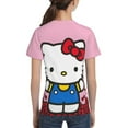 thumbnail image 6 of Hello Kitty T Shirts For Girls Boys, 3d Print Cartoon Graphics T Shirt, Youth Crewneck T-Shirt, Unisex Short Sleeve Top Tees Age 4-16 Years, 6 of 7