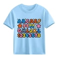 thumbnail image 2 of Kids Funny T-Shirts Short Sleeve Back To School Printed Graphic Tee Shirts Boys Girls Crewneck Tops (7 Years, Blue #B), 2 of 8