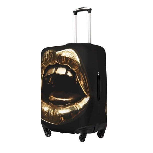 Fotbe Golden Lips Modern Sculpture Funda Protectora para Equipaje, Antirrayones y Resistente a la Suciedad, Compatible con Maletas de 18 a 32 Pulgadas-Large