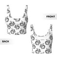 thumbnail image 5 of Haiem Black Squirrel Pattern Womens Sports Bra - U Neck Padded Low Impact Yoga Bra Workout Crop Top Gym Moisture-Wicking Workout Vest -, 5 of 9