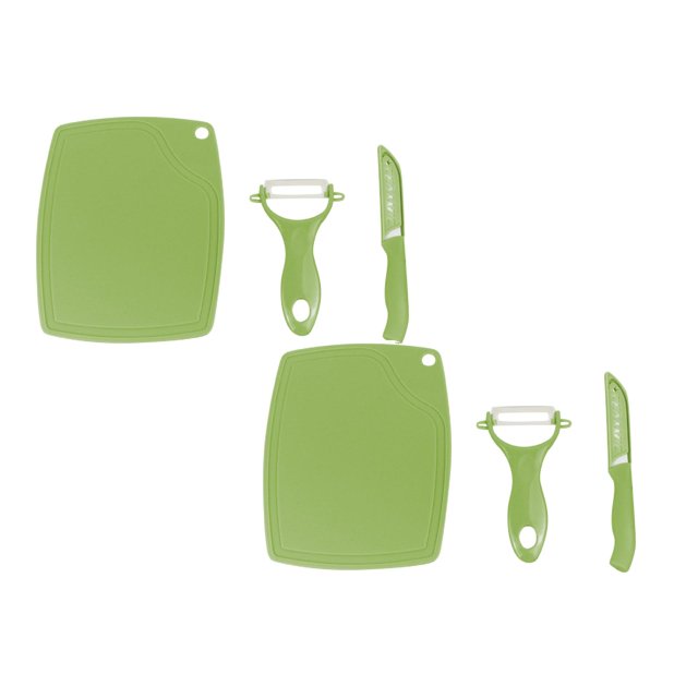 Oleegame 2PC Vegetable Peeler Stainless Steel Ceramic Set With Fruit Vegetable Peeler Knife Mini Cutting Board Colorful Kitchen Tools 3PCS
