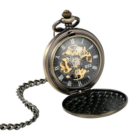 Mechanical Pocket Watch Deer Pattern Couple Skeleton Chain Antique Bronze Best Chioce for Collection,Couples (Best Renko Trading System)
