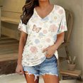 thumbnail image 2 of MEICHEN Spring Fresh Small Print Casual and Comfortable Stylish Women's Top Summer T Shirts for Women, 2 of 5