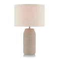 thumbnail image 3 of Bouclair Taupe Patterned Ceramic Table Lamp, 3 of 7