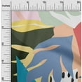 thumbnail image 2 of oneOone Rayon Yellow Fabric Geometric Abstract Shapes With Leaves Craft Projects Decor Fabric Printed By The Yard 56 Inch Wide, 2 of 4