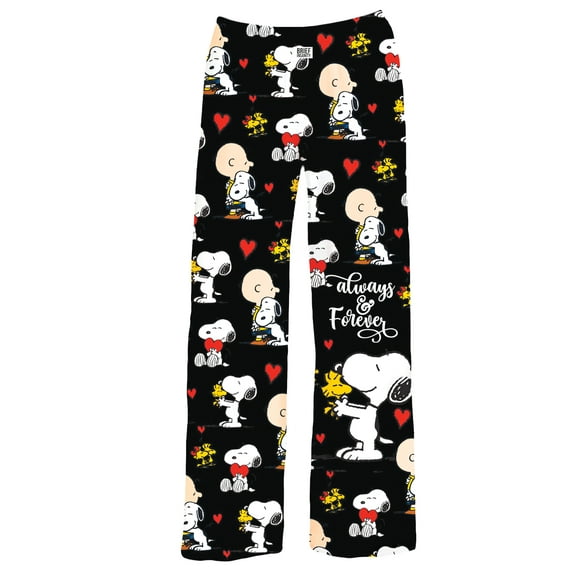 Collections Etc Peanuts Always & Forever Elasticized Waist Drawstring Lounge Pants
