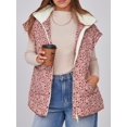 thumbnail image 3 of Women Floral Printed Puffer Vest Stand Collar Zip‑Up Sleeveless Quilted Jacket with Pockets, 3 of 6