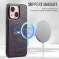 thumbnail image 4 of Cutyskin for iPhone 14 Wallet Case, Detachable Credit Card Holder [RFID Blocking] [Compatible with MagSafe] Premium PU Leather Kickstand Back Flip Magnetic Clasp Shockproof Case, Purple, 4 of 11