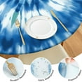 thumbnail image 4 of Blue White Tie Dye Spiral Pattern Round Fitted Tablecloth with Elastic Edge,Dining Table Cover Waterproof,Outdoor Round Tablecloth for Camping,Dining,Indoor and Outdoor, 4 of 7
