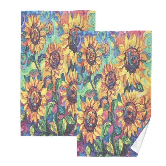 BZSMCE Face Towel Hand Towel Bath Towel Cotton Bath Towel Sets Hand Bath Towels Fashion Vibrant Sunflowers in Bloom Pattern