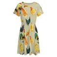 thumbnail image 4 of Funny Chicken Roosters Short Sleeve Dress Women Summer Evening Dresses Ladies Sundress, 4 of 7