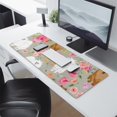 thumbnail image 2 of Long Mouse Pads for Desk,Pomeranian Dog and Flower Floral Desk Mats on Top Of Desks, Desk Mouse Pad Extra Large with 3mm Non-Slip Base and Stitched Edge for Gaming,Office,Work,Home 31.5"x11.8", 2 of 6