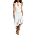 thumbnail image 2 of QUNYINEY Sleeveless Women Summer Dresses 2026 White A Line Midi Halter Sundress V Neck Loose Fit Ruffle Dresses, 2 of 6