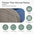 thumbnail image 6 of PARKWELL 3-Seat Patio Wicker Couch Outdoor Rattan Sofa Furniture with Thick Navy Cushions for Porch Balcony Backyard,Gray Wicker, 6 of 9