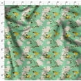 thumbnail image 4 of Soimoi Green polyester Crepe Fabric Floral & Leaves Bird Bird Print Fabric by the Yard 42 Inch Wide, 4 of 5