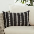 thumbnail image 4 of Vibe by Jaipur Living Papyrus Striped Black Ivory Indoor Outdoor Lumbar Pillow 13X21 inch 13"X21", 4 of 4