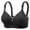 Black, variant on Antinious Ladies Embroidered Back Closure Adjustable Strap Wireless Breathable Comfortable Bras