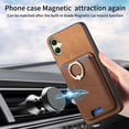 thumbnail image 3 of Allytech Samsung Galaxy A05 Case, Detachable Magnetic Wallet Case with Card Holder & Ring Stand, Support Car Mount, Premium PU Leather Shockproof Durable Protective Slim Case Cover - Brown, 3 of 10