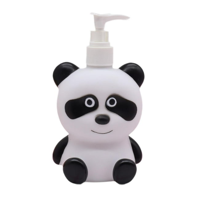 Botella de champú, botella de bomba recargable vacía, botella de loción de dibujos animados para niños, dispensador de jabón de manos con bomba para Panda